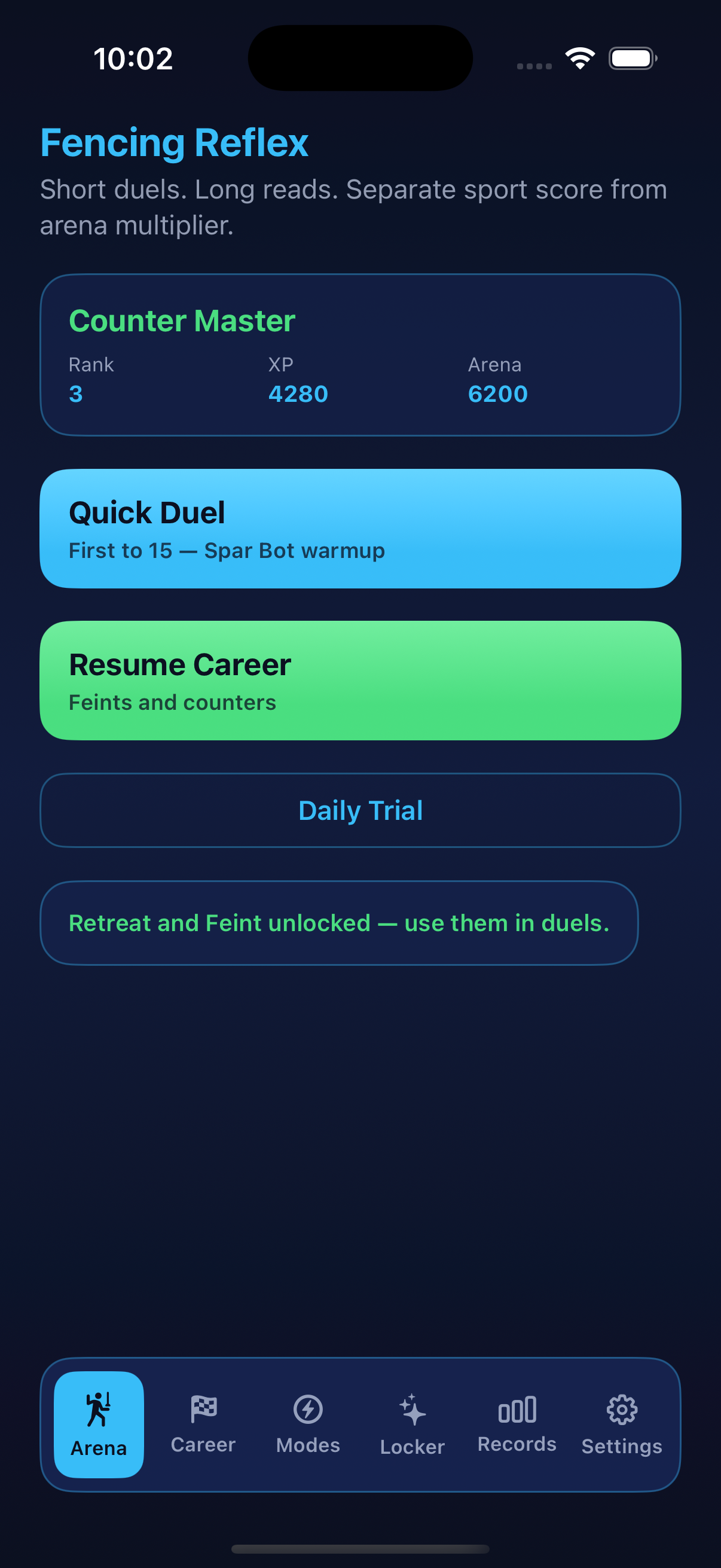 Arena home with duel modes