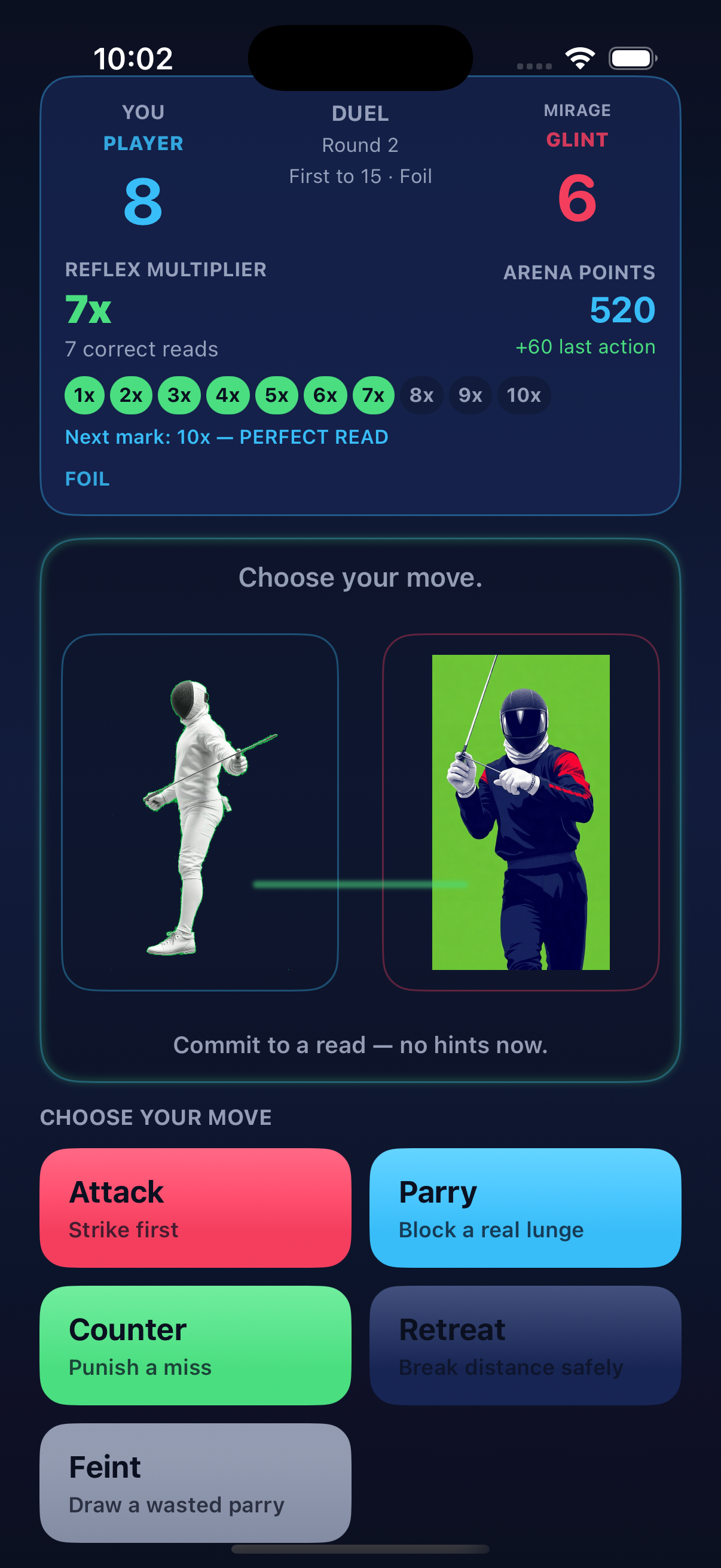 Duel HUD during a bout